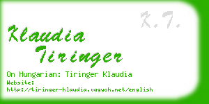 klaudia tiringer business card